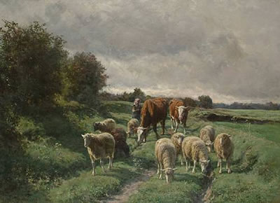 Returning from pasture by Juliette Peyrol Bonheur - Auction record, sale price, and art valuation. Compare with similar artists and explore comparable artworks.