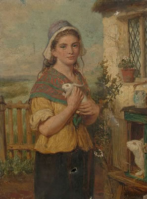 Sample artwork by William Lucas (1840 - 1895), known for portrait, landscape, human genre painting - View similar artists and auction records