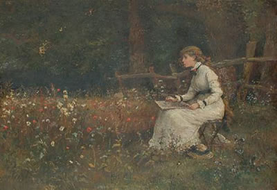 Sample artwork by Linnie Watt (fl.1874 - 1908), known for landscape and figure painting - View similar artists and auction records