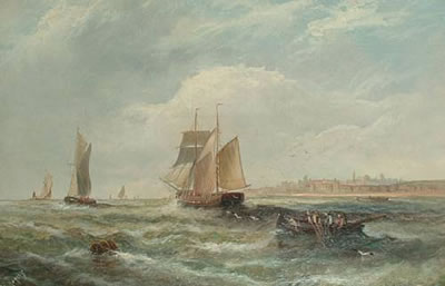 Ships off Dover; Fishing smacks off the coast (2) by William P Rogers - Auction record, sale price, and art valuation. Compare with similar artists and explore comparable artworks.