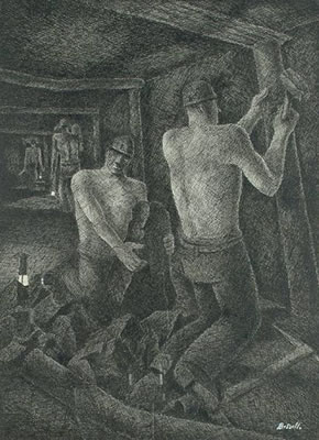 Coal miners at work