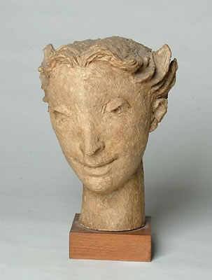 Head study from fountain figure erected in Hornsey, London
