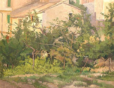 Orange Trees beside a Villa