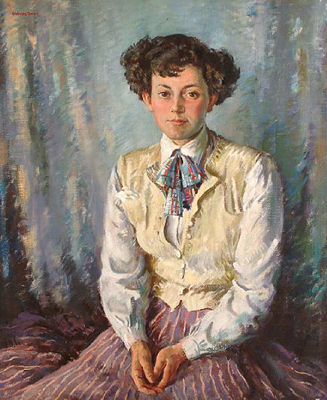 Esme in a striped skirt