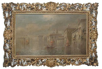 Scenes on a Venetian canal (pair)