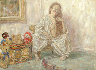 Portrait of Sheila Tiffin: Self portrait with toys