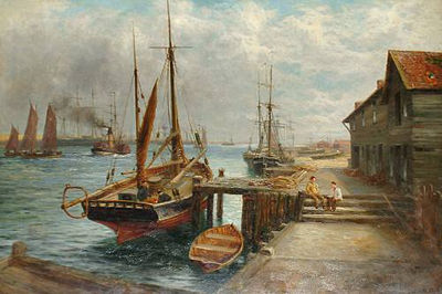 A Tranquil Moment at a Busy Port by Joseph Wrightson McIntyre - Auction record, sale price, and art valuation. Compare with similar artists and explore comparable artworks.