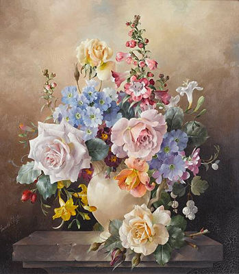 Roses and Primulas by Harold Clayton - Auction record, sale price, and art valuation. Compare with similar artists and explore comparable artworks.