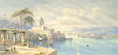 Italian lake scenes, a pair