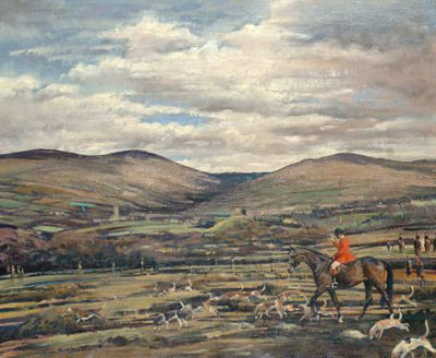 The South Devon Fox Hounds on Dartmoor, with Master of Hounds Mr Denis Ferens