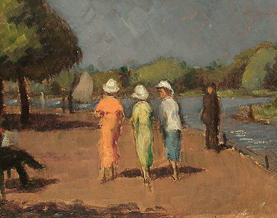 Three women in a park