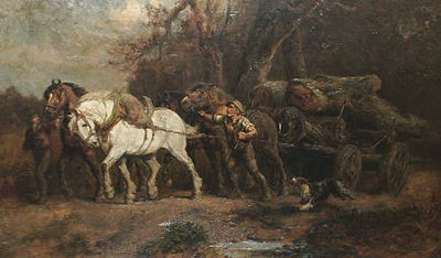 Carting Timber 'Stiff Work' by Harden Sidney Melville - Auction record, sale price, and art valuation. Compare with similar artists and explore comparable artworks.