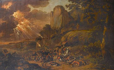 Moses overlooking the battle between the Israelites and the Amalekites by Jan Gabrielsz Sonje - Auction record, sale price, and art valuation. Compare with similar artists and explore comparable artworks.