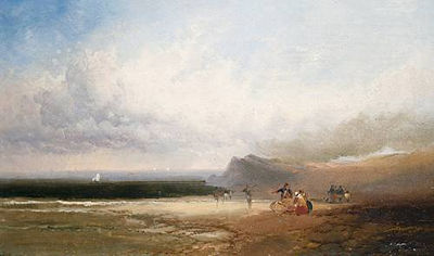 Sample artwork by Joseph Horlor (1809 - 1887), known for landscape and marine painting - View similar artists and auction records