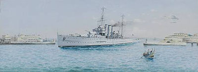 County Class Cruiser leaving the Grand Harbour, Valletta; View of Fort Saint Elmo, Valletta, a pair by Vincenzo D'Esposito - Auction record, sale price, and art valuation. Compare with similar artists and explore comparable artworks.