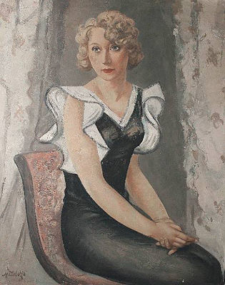 Portrait of a young woman seated on a chair
