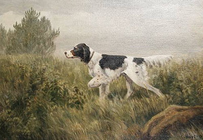 Sample artwork by Carl Hoyrup (1893 - 1961), known for dog, hunting genre paintings - View similar artists and auction records