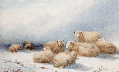 Sheep in a winter landscape; Sheep in a summer landscape(2)