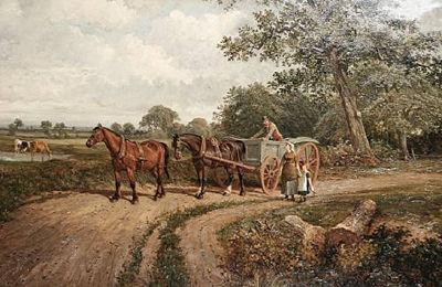 Sample artwork by Samuel Joseph Clark (1834 - 1912), known for rural landscape and genre painting - View similar artists and auction records