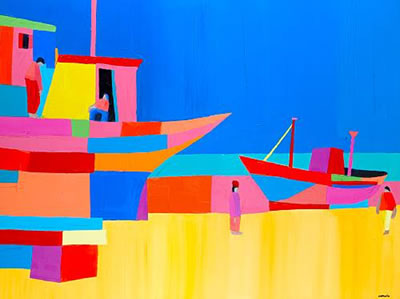 Sample artwork by Trevor Coleman (1936 - 2023), known for abstract-expressionis painting, mixed media, organic images - View similar artists and auction records