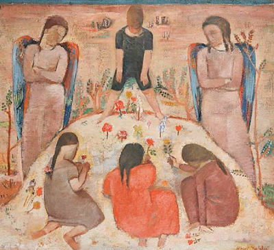 "Three girls and a boy picking flowers" by Albert Stefan Kohler - Auction record, sale price, and art valuation. Compare with similar artists and explore comparable artworks.