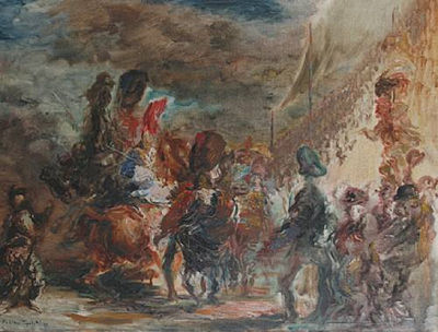 Figures on horseback by Feliks Topolski - Auction record, sale price, and art valuation. Compare with similar artists and explore comparable artworks.