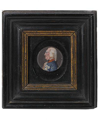 A fine micro-mosaic miniature portrait of Ferdinand lV, King of Naples (1759-1806)