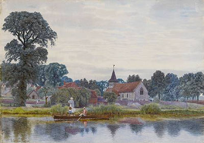 An evening on the river by George Gordon Fraser - Auction record, sale price, and art valuation. Compare with similar artists and explore comparable artworks.