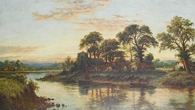 A river landscape at sunset by Charles Leader - Auction record, sale price, and art valuation. Compare with similar artists and explore comparable artworks.