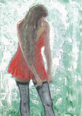 Girl in red dress