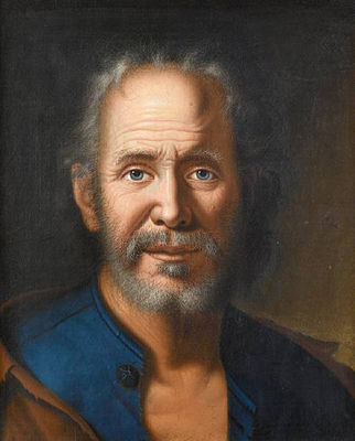 The head of a bearded man
