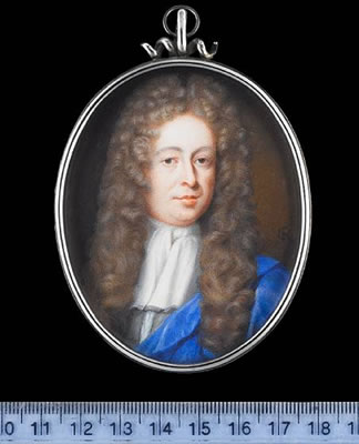 John Lowther, 1st Viscount Lonsdale PC FRS (1655-1700), wearing grey coat, white cravat and long natural curled wig, a blue cloak over his left shoulder. by Christian Richter - Auction record, sale price, and art valuation. Compare with similar artists and explore comparable artworks.