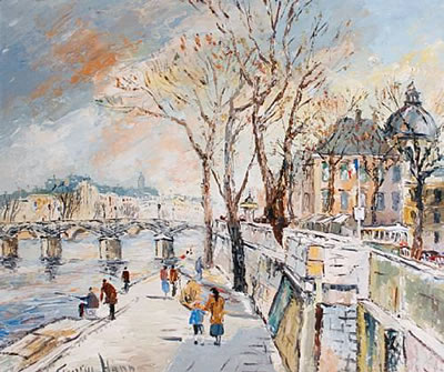 On the banks of the Seine by George Hann - Auction record, sale price, and art valuation. Compare with similar artists and explore comparable artworks.