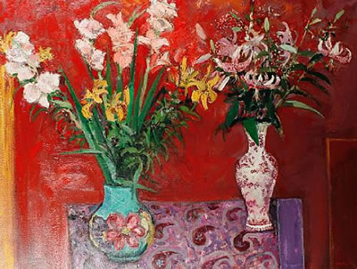 Still life with Gladioli and Tiger lilies by Trevor Hugh Stubley - Auction record, sale price, and art valuation. Compare with similar artists and explore comparable artworks.