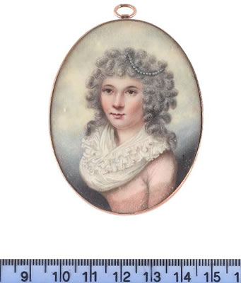 A Lady, wearing pink dress with white frilled fichu, a strand of pearls in her curled, powdered hair. by Joseph Bowring - Auction record, sale price, and art valuation. Compare with similar artists and explore comparable artworks.