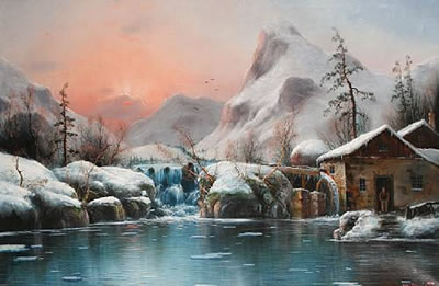 Winter lake views, a pair