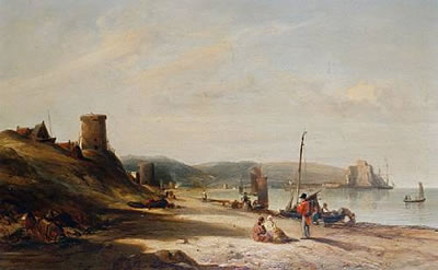 Sample artwork by Alfred Clint (1807 - 1883), known for land-seascape and coastal painting - View similar artists and auction records