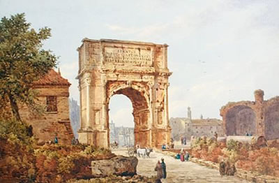 The Arch of Titus, Rome by Augustus Burnett Stuart - Auction record, sale price, and art valuation. Compare with similar artists and explore comparable artworks.