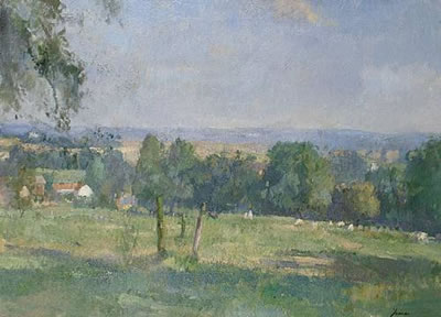 Summer landscape with sheep grazing by Martin Yeoman - Auction record, sale price, and art valuation. Compare with similar artists and explore comparable artworks.