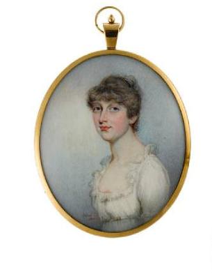 A Lady, called Miss Patricia Beecham, wearing white dress, white belt with gold fastenings at her bust, her fair hair upswept and dressed with a pearl clip. by David Gibson - Auction record, sale price, and art valuation. Compare with similar artists and explore comparable artworks.