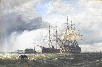 Sail and steam in Spithead by Henry Thomas Dawson - Auction record, sale price, and art valuation. Compare with similar artists and explore comparable artworks.