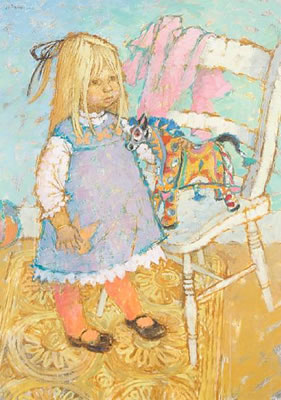 "Sarah with indian toy"
