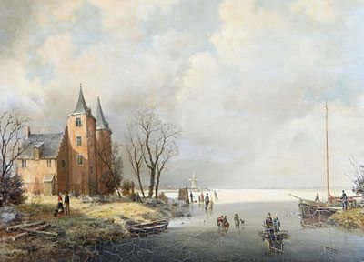 Figures on a frozen river