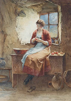 Peeling apples