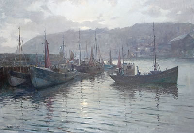Brixham Harbour, early morning by William Eric Thorpe - Auction record, sale price, and art valuation. Compare with similar artists and explore comparable artworks.