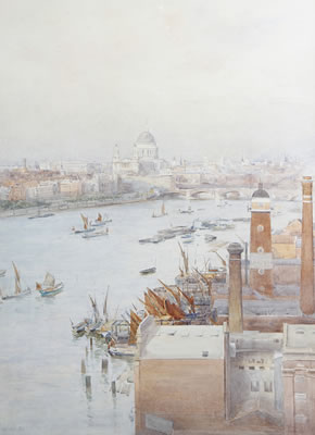 Thames looking towards St. Paul's and Blackfriars Bridge by Max Ludby - Auction record, sale price, and art valuation. Compare with similar artists and explore comparable artworks.