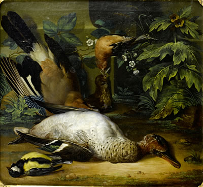 A dead jay, chaffinch, teal and a great tit on a forest floor by Anton Friedrich Harms - Auction record, sale price, and art valuation. Compare with similar artists and explore comparable artworks.