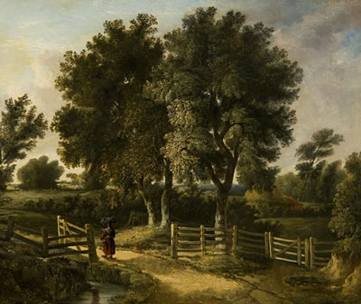 Figure in a country lane