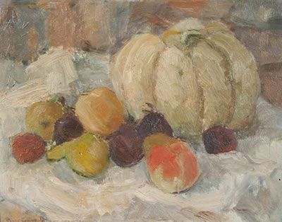 A still life of fruit by Peggy Somerville - Auction record, sale price, and art valuation. Compare with similar artists and explore comparable artworks.