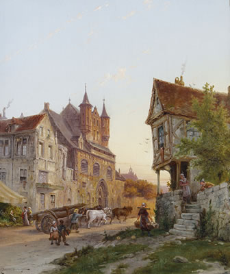 'The Cloth Hall, Malines, Belgium'; 'Mont Albans Tower, Amsterdam', a pair